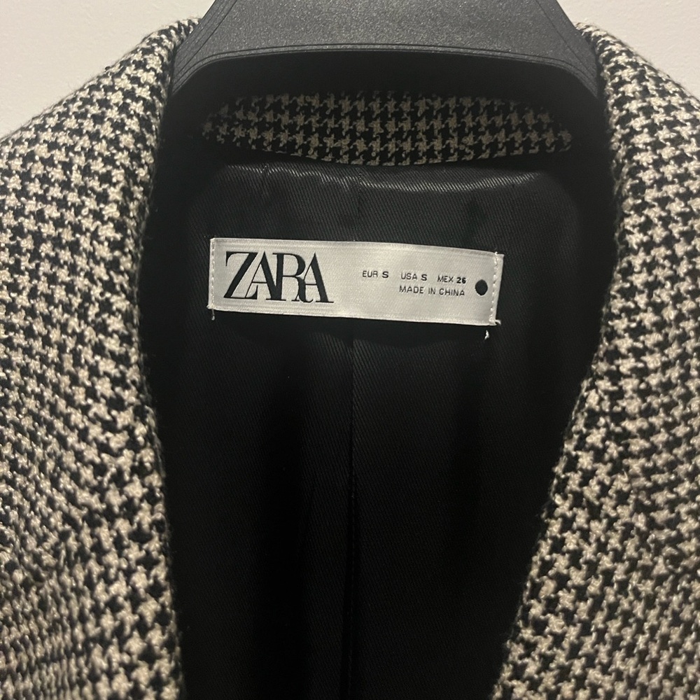 Zara Double Breasted Tailored Houndstooth Blazer - Picture 6 of 10